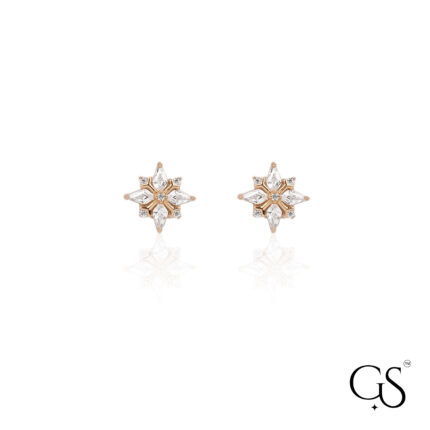 Sparkling Rose Gold North Star Cluster Stud 925 ✨