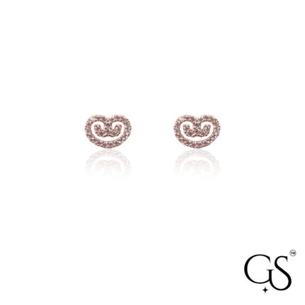 Adorable Rose Gold Pave Heart Stud 925 💖