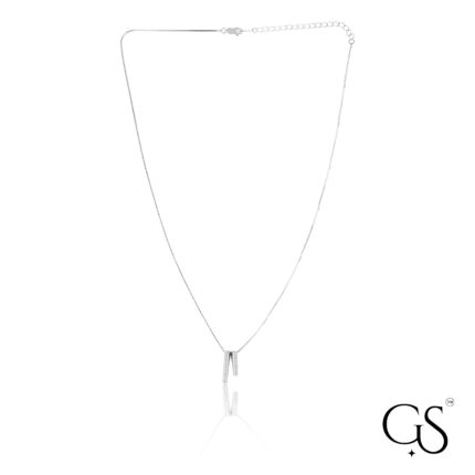 Geometric Bar Pendant Necklace 925