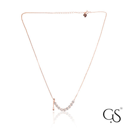 Radiance Curve 925 Rose Gold Necklace