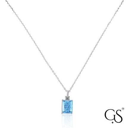 Sky Blue Topaz & Diamond Accent Sterling Silver Pendant