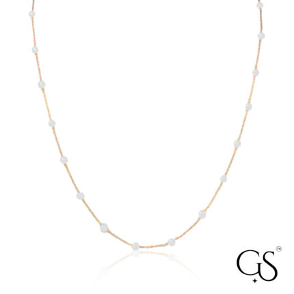 🌸 Dainty Pearl Station Sterling Silver Necklace